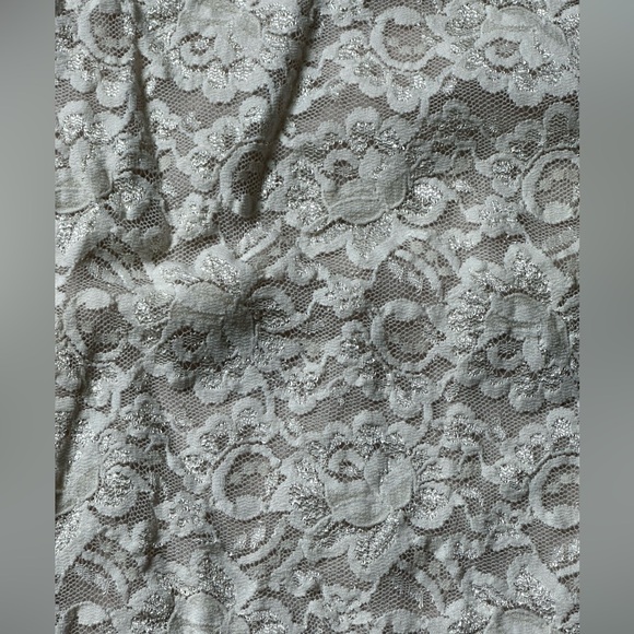 Dialogue Standing V-neck Lined Bodice Lace Top Sz L NWT IVORY A36225 - Picture 4 of 6